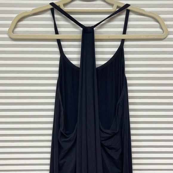 Fabletics Neema Black Comfy Stretch Cotton Draped Racerback Maxi Dress - Picture 6 of 10